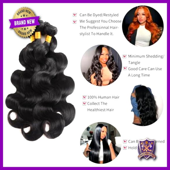 12A Brazilian Virgin Human Hair Extensions 4 Bundles Body Wave Quick Weave main image 4